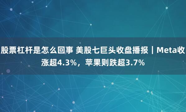 股票杠杆是怎么回事 美股七巨头收盘播报｜Meta收涨超4.3%，苹果则跌超3.7%