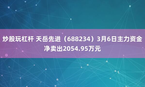 炒股玩杠杆 天岳先进（688234）3月6日主力资金净卖出2054.95万元