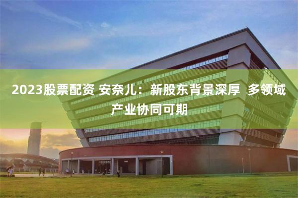 2023股票配资 安奈儿：新股东背景深厚  多领域产业协同可期