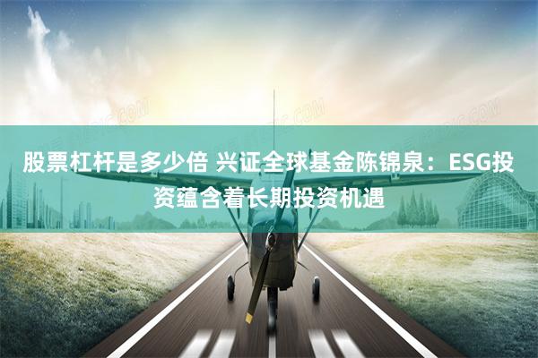 股票杠杆是多少倍 兴证全球基金陈锦泉：ESG投资蕴含着长期投资机遇